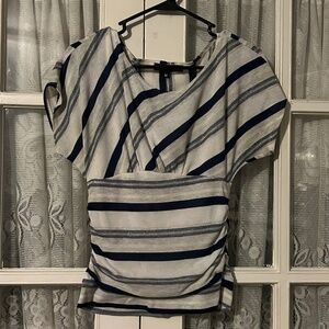 😉Bundle Days😉 Women’s Juniors Heart Soul Striped Shirt White Tank Diagonal Blue